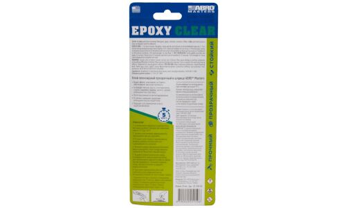 Клей эпоксидный ABRO Masters Epoxy Clear, многоцелевой, прозрачный, водостойкий, сдвоенный шприц 25мл, арт. EP-330-RE