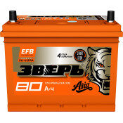 Аккумулятор Зверь ASIA EFB Q-85R/85D23R (6СТ- 80VL / 70-3-L), 80Ач, ССА 720А, необслуживаемый, технология EFB Аккумулятор Зверь ASIA EFB Q-85R/85D23R (6СТ- 80VL / 70-3-L), 80Ач, ССА 720А, необслуживаемый, технология EFB