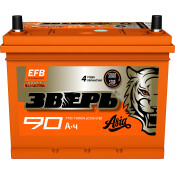 Аккумулятор Зверь ASIA EFB S-95/110D26L (6СТ- 90VL / 82-3-R), 90Ач, ССА 770А, необслуживаемый, технология EFB Аккумулятор Зверь ASIA EFB S-95/110D26L (6СТ- 90VL / 82-3-R), 90Ач, ССА 770А, необслуживаемый, технология EFB