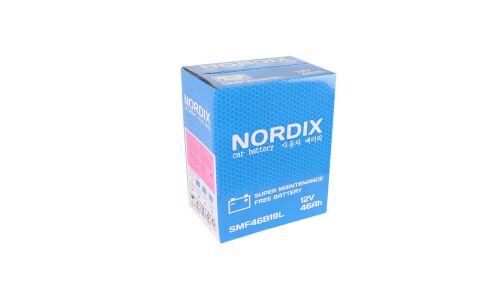 Аккумулятор Nordix 46B19L, 46Ач, CCA 370А, необслуживаемый (Китай)