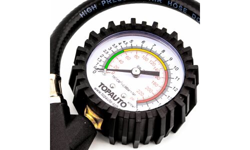 Пистолет для накачки шин TopAuto, с аналоговым манометром до 16атм, арт. 14450