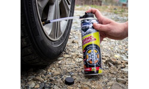 Аварийный герметик для колес ABRO Masters Tire Inflator, баллон 540мл (с трубкой), арт. QF-25-AM-RE