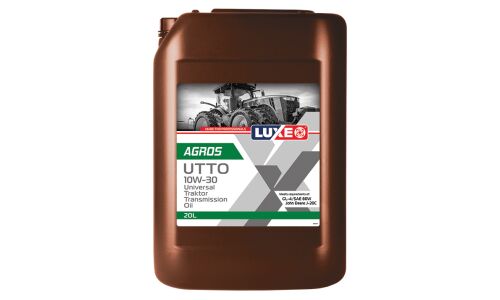 Масло трансмиссионное Luxe Agros UTTO 10w30 (универсальное тракторное), полусинтетическое, API GL-4, 20л (Распродажа -20%), арт. 30264