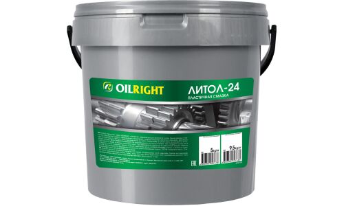 Смазка пластичная OILRIGHT Литол-24, для подшипников и шарниров, водостойкая, ведро 9.5кг, арт. 6050
