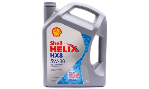 Масло моторное Shell Helix HX8 X 5w30, синтетическое, API SN+, ACEA A3/B4, универсальное, 5л, арт. 550051929