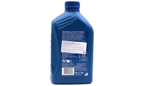 Масло для мотоциклов Shell Advance 4T AX7 15w50, синтетическое, API SM, JASO MA2, 4-тактное, 1л, арт. 550053817
