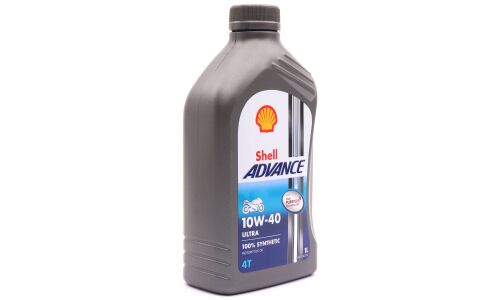 Масло для мотоциклов Shell Advance 4T Ultra 10w40, синтетическое, API SN, JASO MA2, 4-тактное, 1л, арт. 550053785