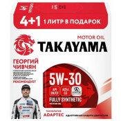 Масло моторное Takayama Adaptec 5w30, синтетическое, API SN/CF, ACEA C3, универсальное, промопак 4+1л, арт. 102040