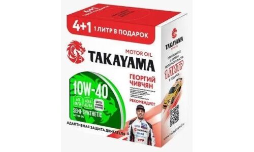 Масло моторное Takayama Safetec 10w40, полусинтетическое, API SN/CF, ACEA A3/B4, универсальное, промопак 4+1л, арт. 102149
