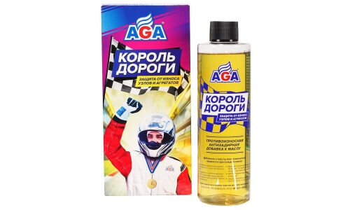 Присадка в масло AGA «Король дороги», универсальная, защита от износа, продлевает срок службы агрегата, бутылка 240мл, арт. KR352