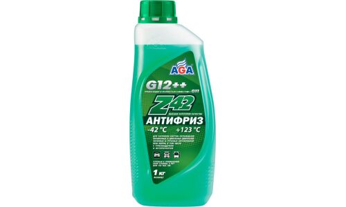 Антифриз AGA Z42, G12++, зелёный, -42°C, 1кг, арт. AGA048Z