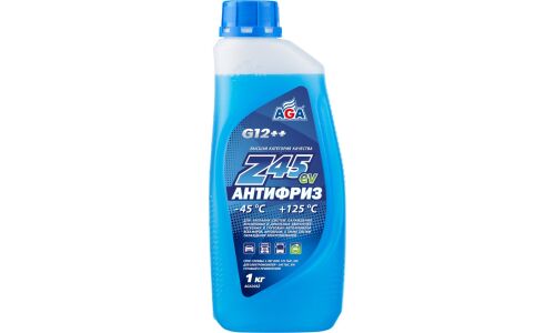 Антифриз AGA Z45ev, G12++, синий, -45°C, 1кг, арт. AGA305Z