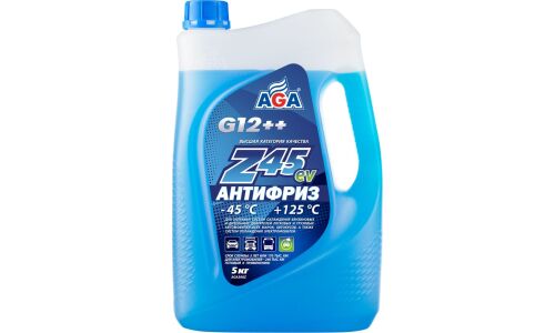 Антифриз AGA Z45ev, G12++, синий, -45°C, 5кг, арт. AGA306Z