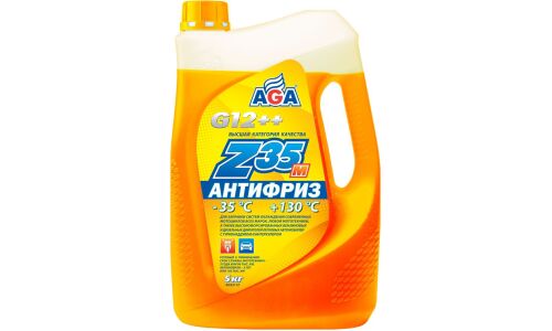 Антифриз AGA Z35m, G12++, оранжевый, -45°C, 5кг, арт. AGA311Z