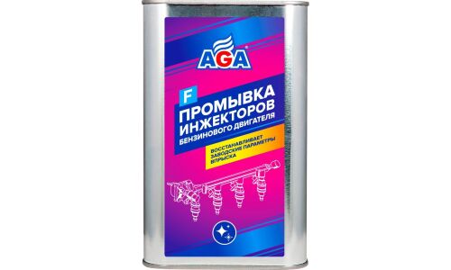 Промывка инжекторов AGA, для использования со специальными аппаратами, для бензиновых двигателей, банка 1л, арт. AGA814F