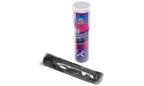 Холодная сварка AGA «Сталь», многоцелевая, со стальным наполнителем, туба 58г, арт. AGA855S