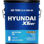 Масло моторное Hyundai XTeer HD 7000 10w40, синтетическое, API CI-4/SL, ACEA E7, для дизельного двигателя, 20л, арт. 1120015