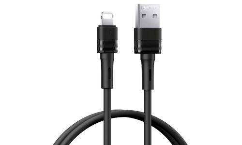 Кабель для мобильных устройств Remax Leya Series Fast Charging Liquid Silicone Data Cable, с USB на Lightning, 2.4А, 1м, чёрный, арт. RC-C093 bl