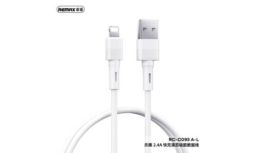 Кабель для мобильных устройств Remax Fast Charging Liquid Silicone Data Cable, с USB на Lightning, 2.4А, 1м, арт. RC-C093
