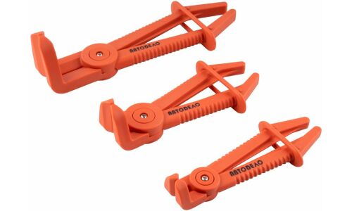 Зажимы для шлангов с фиксатором, АвтоДело изогнутые 90° , набор 3пр D-17-25-38мм