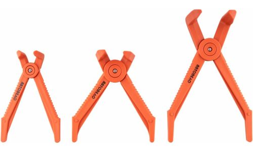 Зажимы для шлангов с фиксатором, АвтоДело изогнутые 90° , набор 3пр D-17-25-38мм