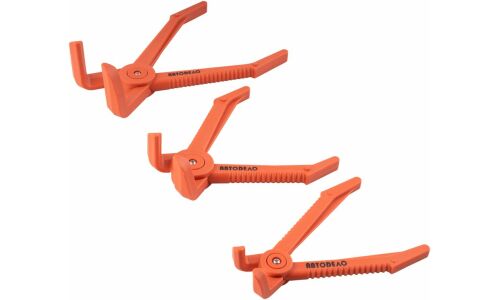 Зажимы для шлангов с фиксатором, АвтоДело изогнутые 90° , набор 3пр D-17-25-38мм