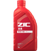 Масло моторное ZIC X4 10w40, полусинтетическое, API SN, для бензинового двигателя, 1л, арт. 132766