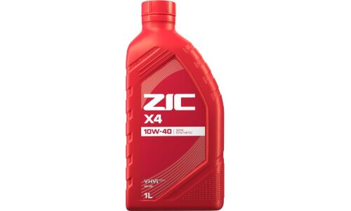 Масло моторное ZIC X4 10w40, полусинтетическое, API SN, для бензинового двигателя, 1л, арт. 132766