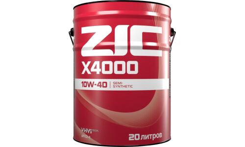 Масло моторное ZIC X4000 10w40, полусинтетическое, API CI-4, для дизельного двигателя, 20л, арт. 192767