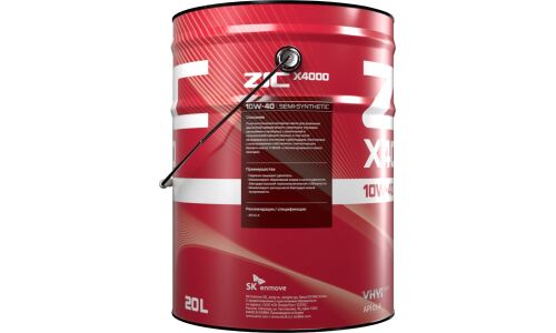 Масло моторное ZIC X4000 10w40, полусинтетическое, API CI-4, для дизельного двигателя, 20л, арт. 192767
