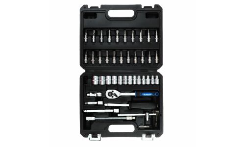 Набор инструментов Рокот, с трещоткой, под размер 1/4", комплект 46 предметов, арт. 736-125