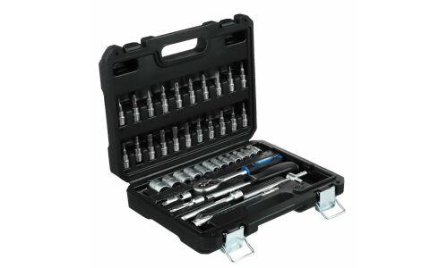 Набор инструментов Рокот, с трещоткой, под размер 1/4", комплект 46 предметов, арт. 736-125