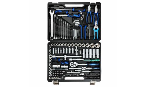 Набор инструментов Рокот, с трещоткой, под размеры 1/2, 1/4", комплект 140 предметов, арт. 736-206