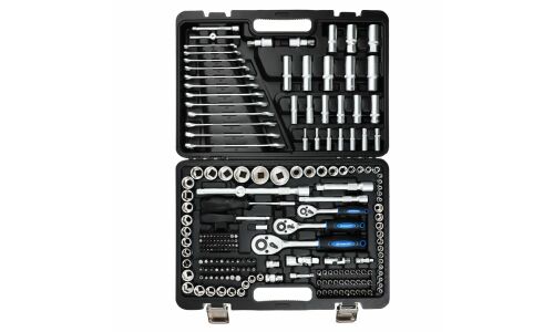 Набор инструментов Рокот, с трещоткой, под размер 1/4, 3/8", комплект 216 предметов, арт. 736-207