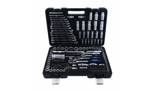 Набор инструментов Рокот, с трещоткой, под размер 1/4, 3/8", комплект 216 предметов, арт. 736-207