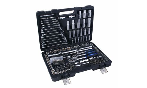 Набор инструментов Рокот, с трещоткой, под размер 1/4, 3/8", комплект 216 предметов, арт. 736-207