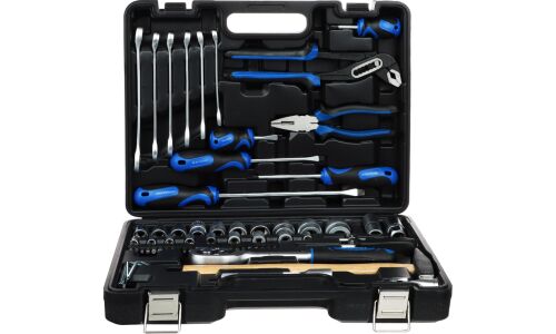 Набор инструментов Рокот, с трещоткой, под размеры 1/2, 1/4", комплект 66 предметов, арт. 736-124