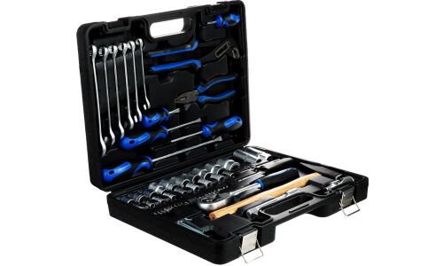 Набор инструментов Рокот, с трещоткой, под размеры 1/2, 1/4", комплект 66 предметов, арт. 736-124