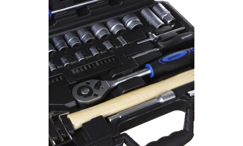 Набор инструментов Рокот, с трещоткой, под размеры 1/2, 1/4", комплект 66 предметов, арт. 736-124