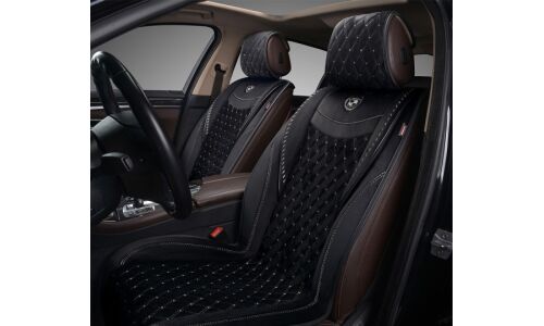 Чехлы-накидки Autopremier Brilliant, для передних сидений, стеганая алькантара, черный цвет, 2 предмета, арт. BRL100