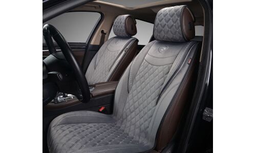 Чехлы-накидки Autopremier Brilliant, для передних сидений, стеганая алькантара, серый цвет, 2 предмета, арт. BRL140