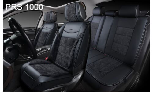 Чехлы Autopremier Prestige 5D, для переднего и заднего ряда, экокожа и букле, черный цвет, 5 предметов, арт. PRS1000