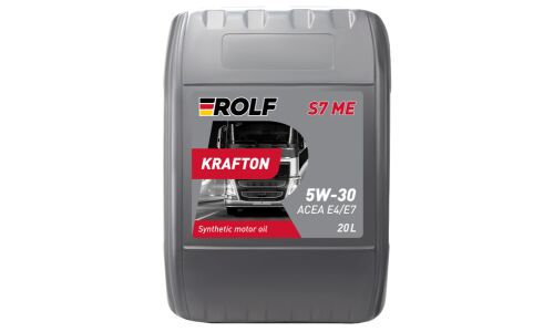 Масло моторное Rolf Krafton S7 ME 5w30, синтетическое, API CI-4, ACEA E4/E7, для дизельного двигателя, 20л, арт. 102030