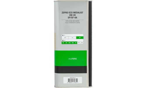 Масло моторное Zepro Eco Medalist 0w20, синтетическое, API SP, ILSAC GF-6A, для бензинового двигателя, 4л, арт. 4250-004-0