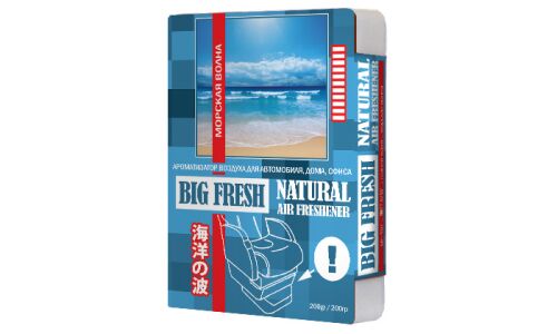 Ароматизатор под сиденье FKVJP Big Fresh Морская волна, гелевый, плоский футляр 200мл, арт. AR-BF107