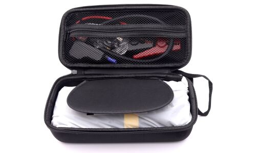 Портативное пусковое устройство Carfort, с функцией Power Bank, 10000мАч, 12В, ток пуска 2000А, 2xUSB порта, с фонариком, встроенный компрессор, арт. CFS-500