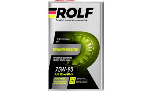 Масло трансмиссионное Rolf Transmission 75w90, синтетическое, API GL-4/GL-5, для МКПП и дифференциалов, 1л, арт. 323139