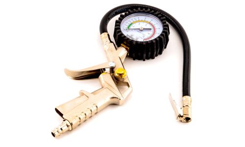 Пистолет для накачки шин TopAuto, с аналоговым манометром до 12атм, арт. 14444