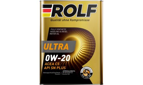 Масло моторное Rolf Ultra 0w20, синтетическое, API SN+, ACEA C5, универсальное, 4л, арт. 322940
