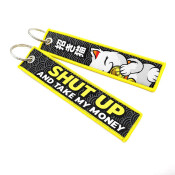 Брелок тканевый с вышивкой «SHUT UP»